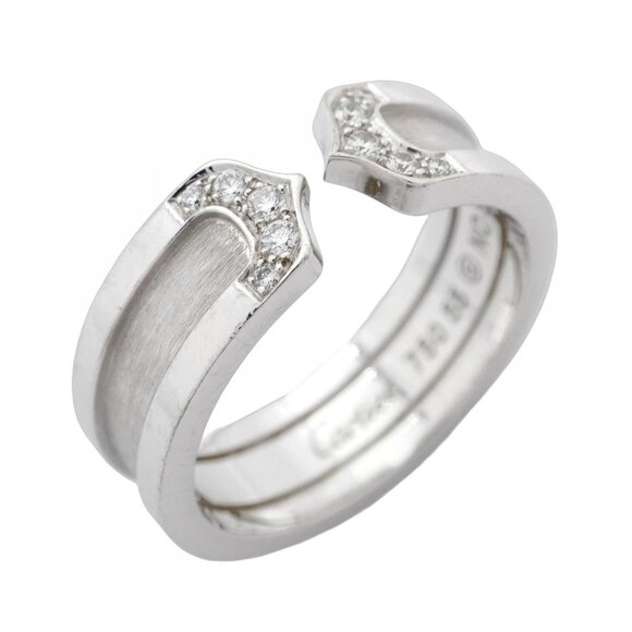 Cartier Jewelry - CARTIER Authentic 18k Silver Diamond Ring #55
